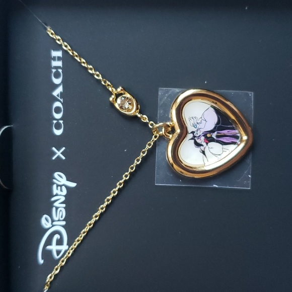 NWT Coach x Disney Matching Villains Locket Bag Charm And Heart Necklace - Picture 6 of 7